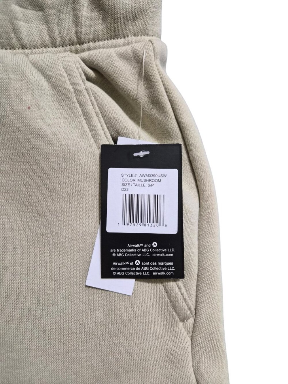 NWT Airwalk Men's Fleece Jogger Pants Size S Sweatpants Slim Straight 3 Pockets - Picture 3 of 6